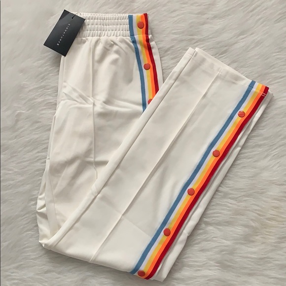 LAST CALL 🤍🌈White Joggers with Rainbow Details - Picture 3 of 8